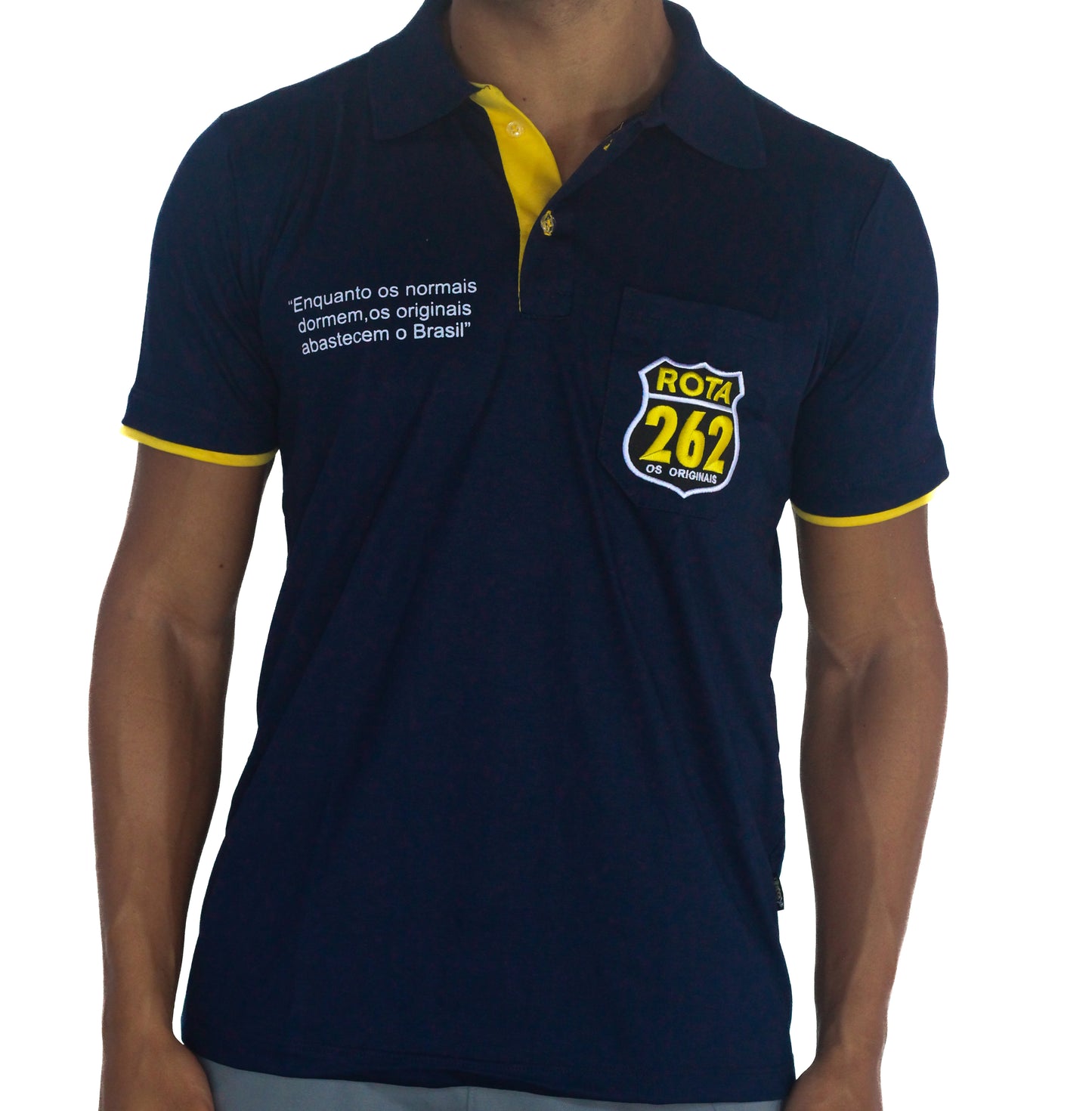 Camisa Polo com escrita Rota 262