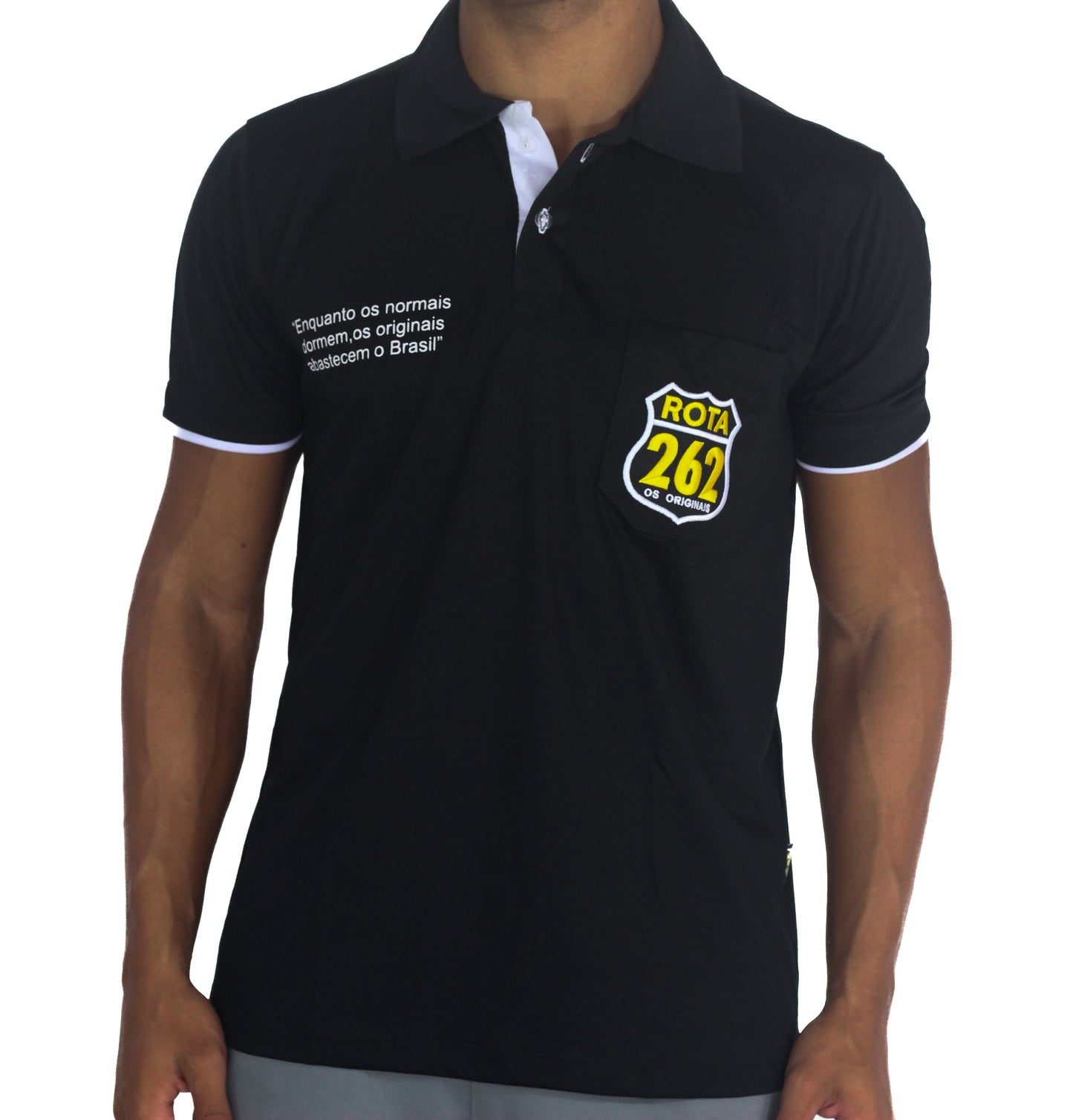 Camisa Polo com escrita Rota 262