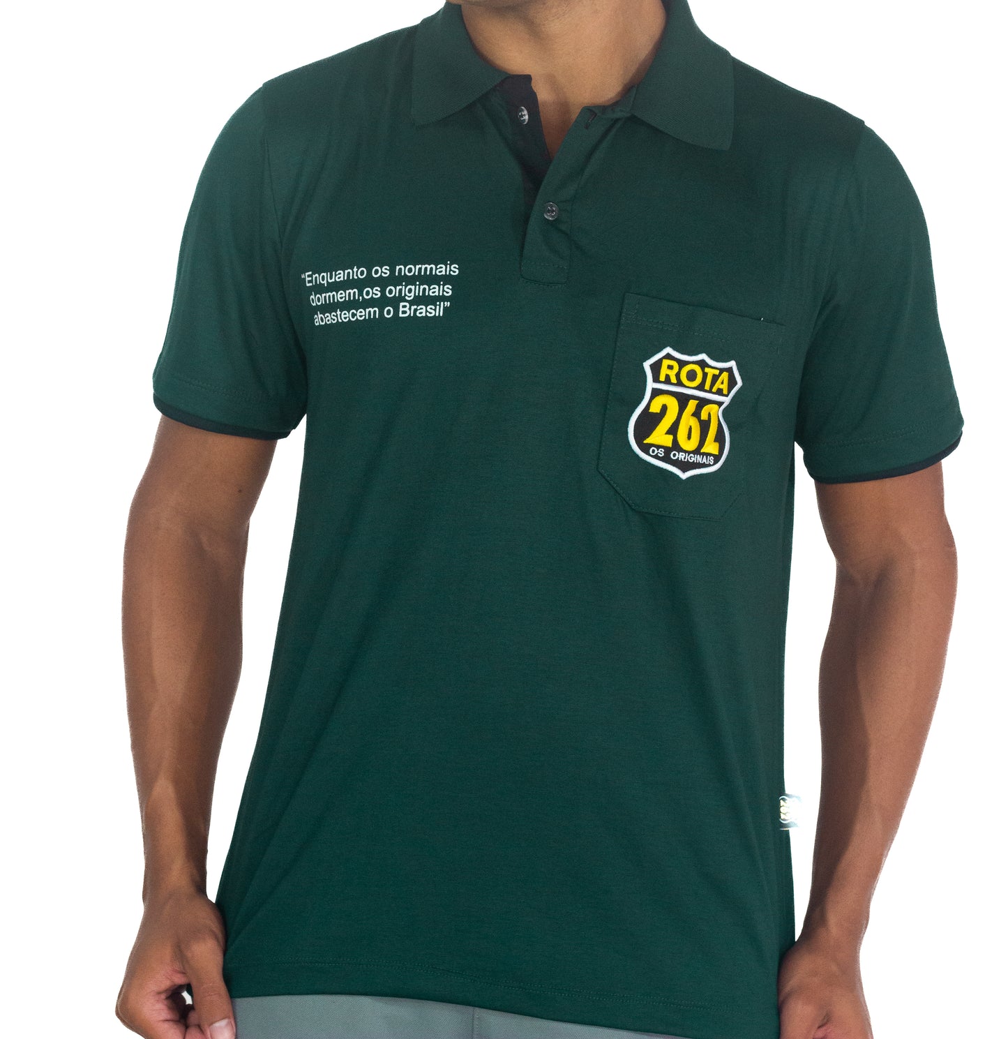 Camisa Polo com escrita Rota 262